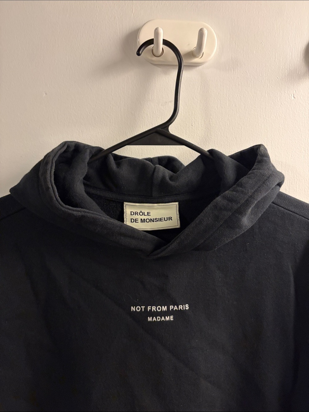 Men's Black Hoodie - Not From Paris Madame Chest Print
